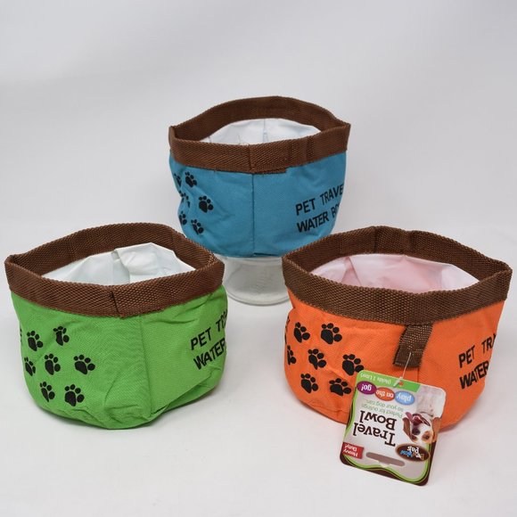 Pet Travel Water Bowl Collapsible New Set of 3 - Picture 5 of 11